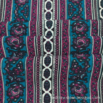 Viscose Rayon Fabric National Style Printed Stripe Fabric